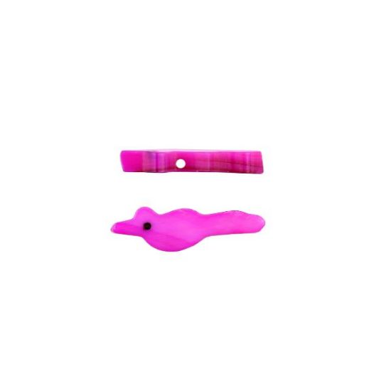 Picture of Mother of Pearl Hot Pink, Top Drilled Bird, 10 pieces, Approximately 3x13mm