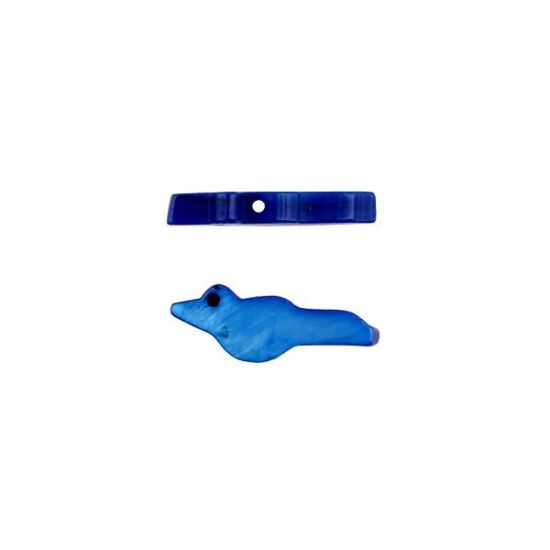 Picture of Mother of Pearl Navy Blue, Top Drilled Bird, 10 pieces, Approximately 3x13mm