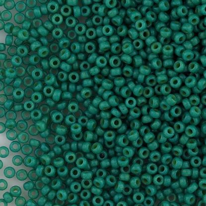 Picture of Opaque Sear Green Seed Bead #411C / Size 11<br />Approximately 25 Grams