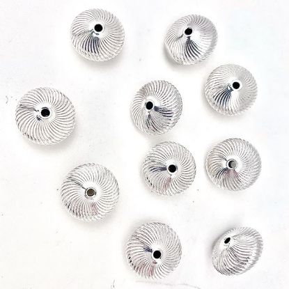 Picture of Sterling Silver Rondelle Spiral Bead, 8.8x16mm