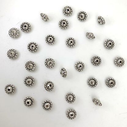 Picture of Silver Plated Oxidized Saturn Bead, 5x9mm