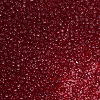 Picture of Size 11 Japanese Seed Beads, Transparent Red (#141), Approximately 25 Grams