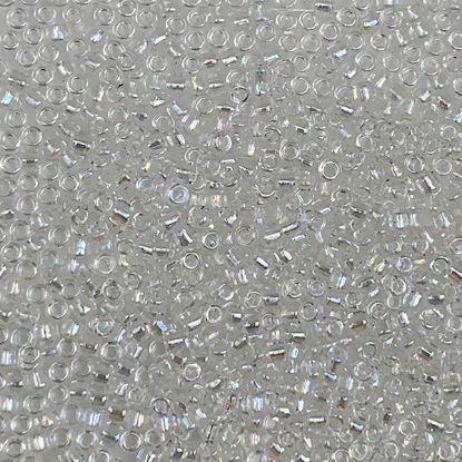 Picture of Size 8 Japanese Seed Beads, Transparent Crystal Aurora Borealis(#250), Approximately 25 Grams