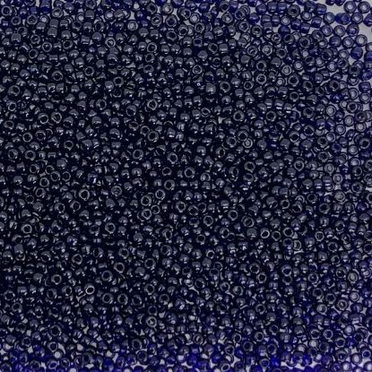 Picture of Size 11 Japanese Seed Beads, Transparent Cobalt (#151A), Approximately 25 Grams