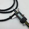Picture of Handmade Black Leather, Cotton Core, Braided Bolo Cord, 10 Ply, Approx. 48" Length,  Approx. 8-8.5mm Thick