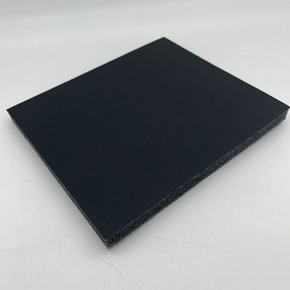 Picture of Enchanted Simulated Leather Black Foam Ring Display Tray Insert, 36 Stagger Ring Slots, 7-3/4" L x 6-3/4" W x 5/8" D, Sold individually, Made in the USA