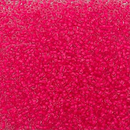 Picture of Size 10 Czech Seed Beads, Colorlined Crystal Neon Pink, Approximately 25 Grams