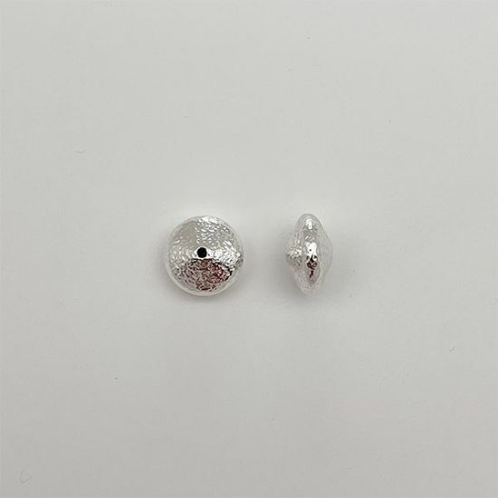 Picture of Sterling Silver Rondelle Hammered Bead, ID 1.45mm, 7.7x13mm