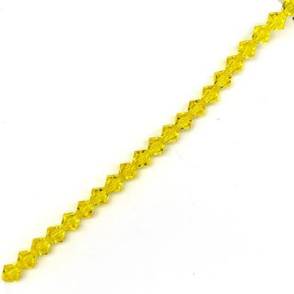 Picture of Preciosa Bi-Cone, Citrine Glass 6mm Beads, 5" Strand