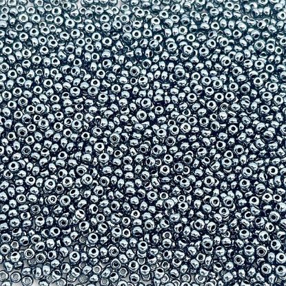 Picture of Size 11 Czech Seed Beads, Metallic Gunmetal, Approximately 25 Grams