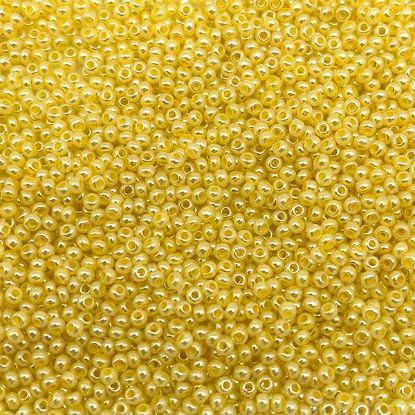 Picture of Size 10 Czech Seed Beads, Pearl Dyed Yellow, Approximately 25 grams