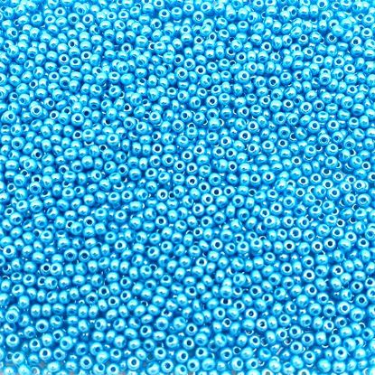 Picture of Size 11 Czech Seed Beads, Opaque Light Blue Luster, Approximately 25 Grams