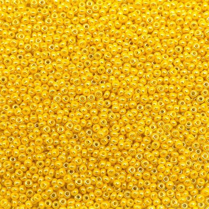Picture of Size 11 Czech Seed Beads, Opaque Golden Yellow Luster, Approximately 25 Grams