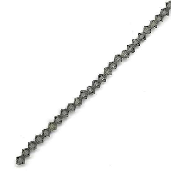 Picture of Preciosa Bi-Cone, Black Diamond Glass 4mm Beads, 5" Strand