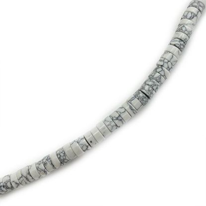Picture of Block White Howlite Heishi Beads, 6mm, 15" Strand
