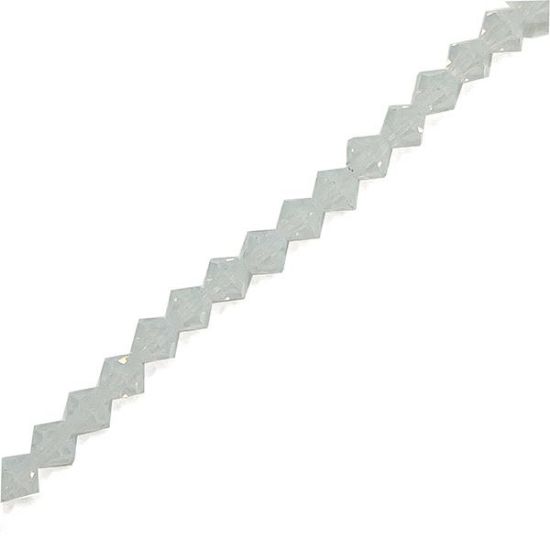 Picture of 6mm Preciosa Bi-Cone, White Opal Glass Beads, 5" Strand