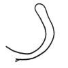 Picture of Handmade Black Leather Bolo Cord, 6 Ply, 36" Length. Approx. 4.5-5mm Thick.
