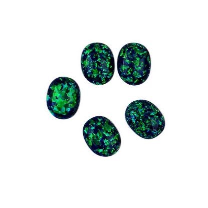Picture of Imitation Peacock Opal, Oval Cabochon, 7x9mm