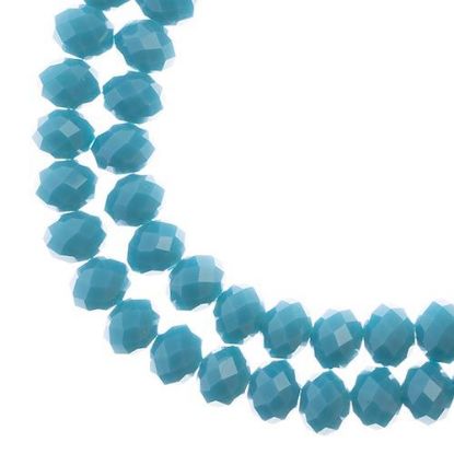 Picture of Crystal Lane 6x8mm Opaque Dark Blue Rondelle, 2 Strand 7" Strands