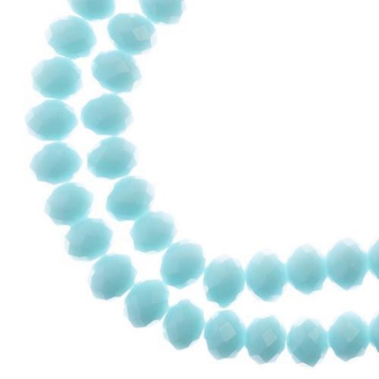 Picture of Crystal Lane 6x8mm Opaque Light Blue Rondelle, 2 Strand 7" Strands
