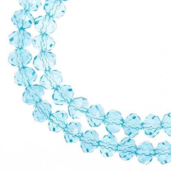 Picture of Crystal Lane 6x8mm Transparent Blue Aurora Borealis Rondelle, 2 Strand 7" Strands