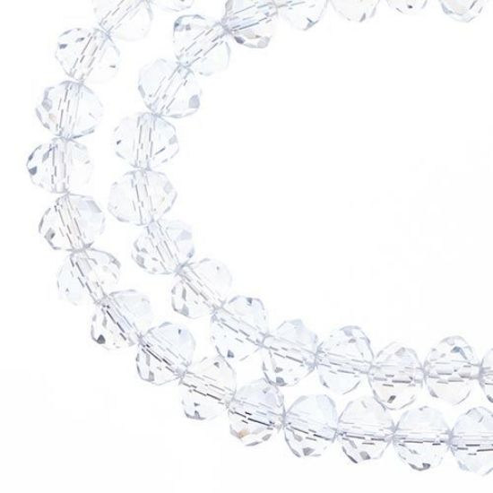 Picture of Crystal Lane 6x8mm Transparent Crystal Aurora Borealis Rondelle, 2 Strand 7" Strands