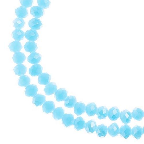 Picture of Crystal Lane 3x4mm Opaque Blue Aurora Borealis Rondelle, 2 Strand 7" Strands