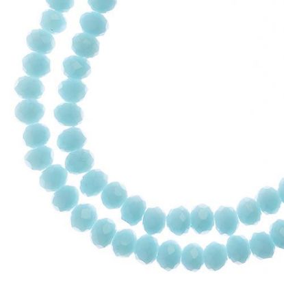 Picture of Crystal Lane 3x4mm Opaque Light Blue Rondelle, 2 Strand 7" Strands