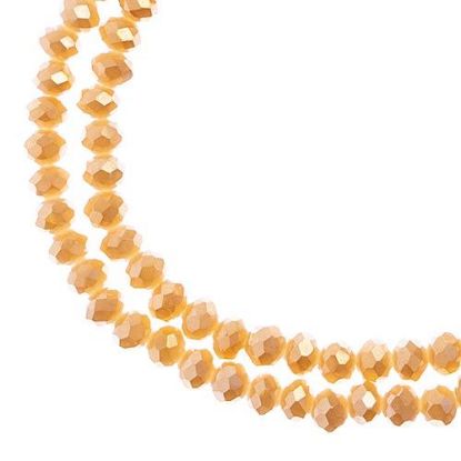 Picture of Crystal Lane 3x4mm Opaque Light Champagne Luster Rondelle, 2 Strand 7" Strands