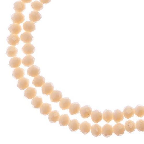 Picture of Crystal Lane 3x4mm Opaque Light Cream Rondelle, 2 Strand 7" Strands