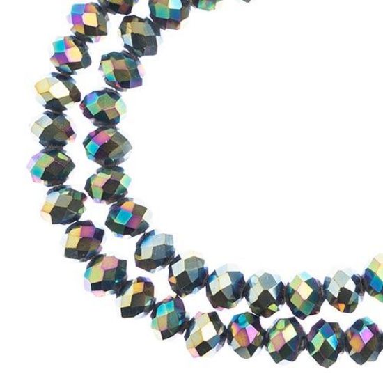 Picture of Crystal Lane 4x6mm Opaque Multi-Color Iris Rondelle, 2 Strand 7" Strands
