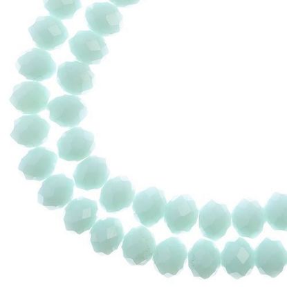 Picture of Crystal Lane 8x10mm Opaque Light Blue Rondelle, 2 Strand 7" Strands