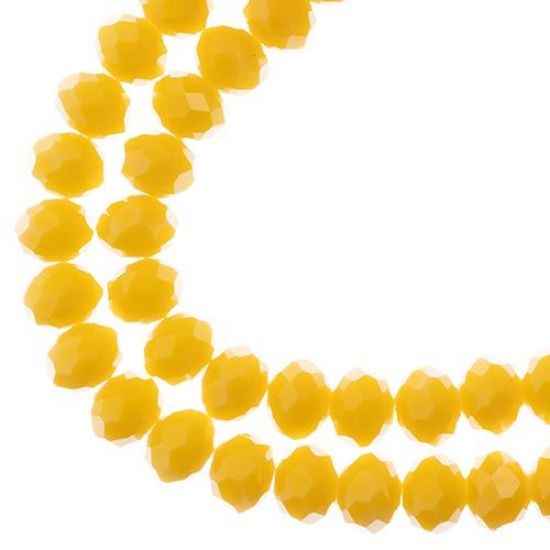 Picture of Crystal Lane 8x10mm Opaque Yellow Rondelle, 2 Strand 7" Strands