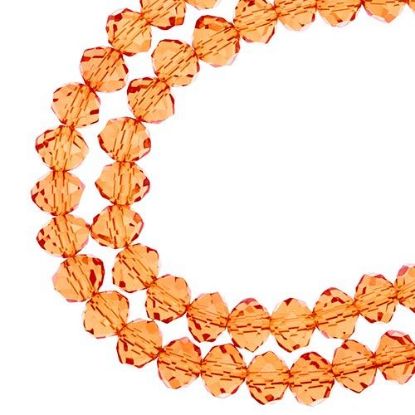 Picture of Crystal Lane 8x10mm Transparent Amber Rondelle, 2 Strand 7" Strands