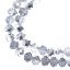 Picture of Crystal Lane 8x10mm Transparent Half Silver Iris Rondelle, 2 Strand 7" Strands