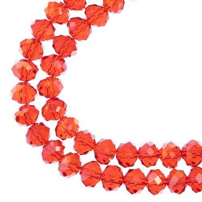 Picture of Crystal Lane 8x10mm Transparent Red Aurora Borealis Rondelle, 2 Strand 7" Strands