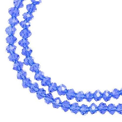 Picture of Crystal Lane 3x4mm Transparent Sapphire Aurora Borealis Rondelle, 2 Strand 7" Strands