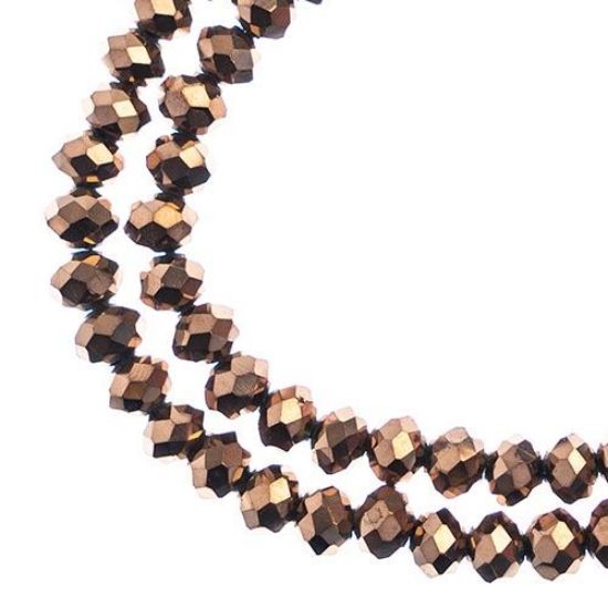 Picture of Crystal Lane 4x6mm Opaque Copper Iris Rondelle, 2 Strand 7" Strands