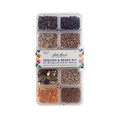 Picture of Sequins & Beads Kit , Gold, 10 Types.