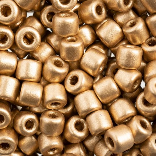 Picture of Czech Glass Rola Beads, Opaque Metallic Gold, 6mm