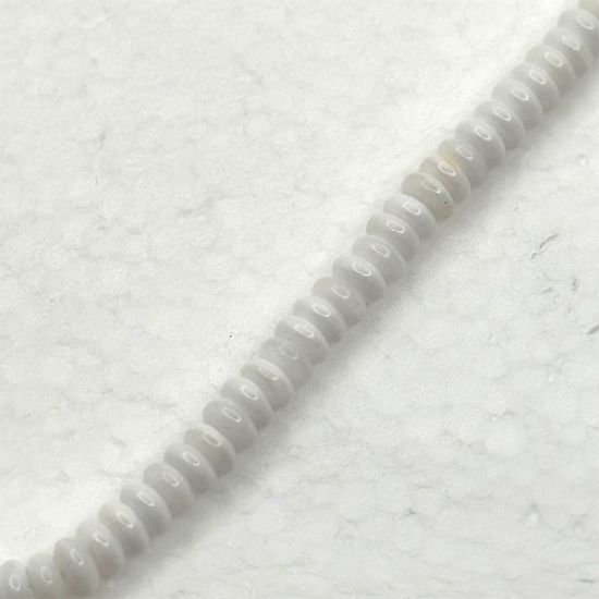 Picture of White Spiny Oyster Rondelle Beads, 5mm, 16" Strand