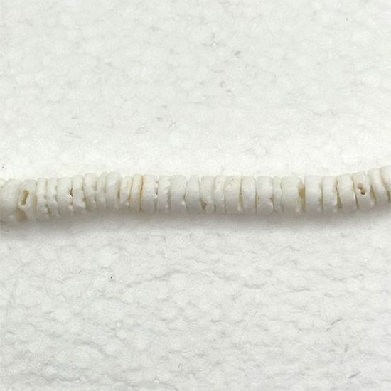 Picture of White Clam Graduated Heishi Beads, 4-9mm.