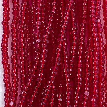 Picture of Size 13 Cut Czech Seed Bead, Transparent Dark Red, Sold by the Hank