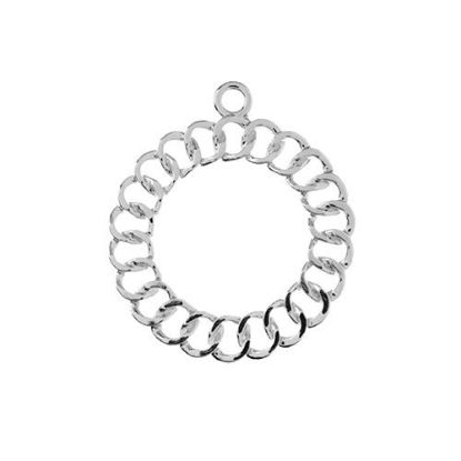 Picture of Beadwork Findings Silver Pendant Chain 28x32mm, 5 pieces.