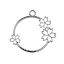 Picture of Beadwork Findings Silver Pendant Circle with Flowers 33x36mm, 4 pieces.