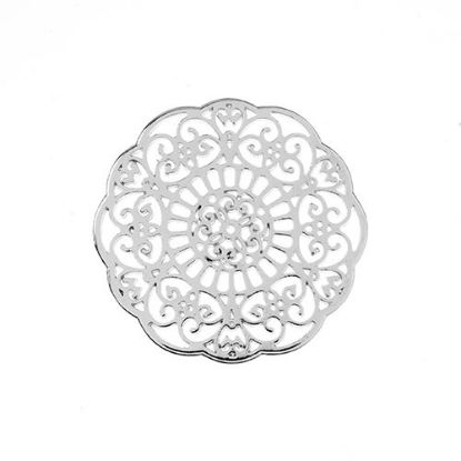 Picture of Beadwork Findings Silver Pendant Mandala 31mm, 3 pieces.