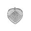 Picture of Beadwork Findings Silver Pendant Crossed Heart 29x31mm, 4 pieces.