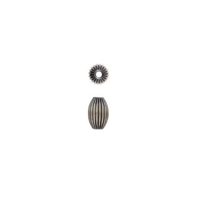 Picture of Sterling Silver Navajo Pearl Style by JCK, 5x8mm Melon Corrugated Bead