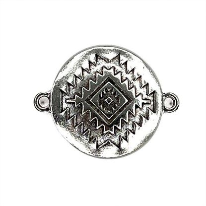 Picture of Rug Pattern Link Concho Silver Plated 25mm<br/>10 Conchos
