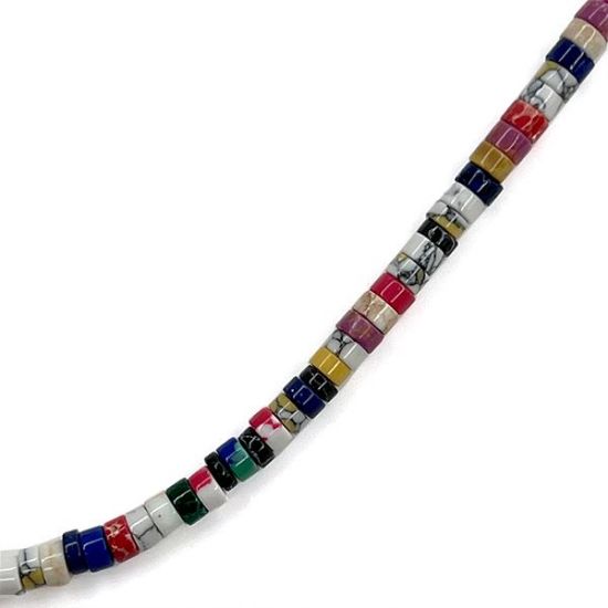 Picture of Block Multi-Color Heishi Beads, 4mm, 15" Strand